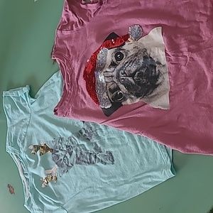 2 Christmas Shirts for Girls